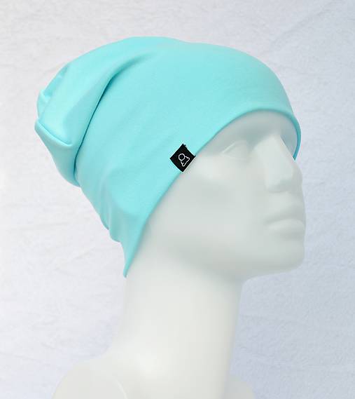 Detské čiapky - Čiapka Elastic tyrkis/mentol - 9033390_