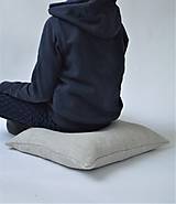 Úžitkový textil - Meditačný vankúš z ručne tkaného plátna - 9034245_
