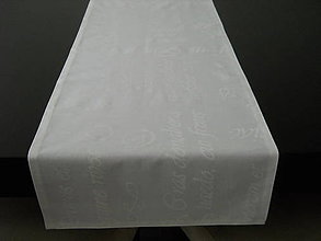 Úžitkový textil - Štóla - Biele písmo na smotanovom podklade - 9038635_