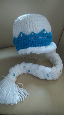 Detské čiapky - Háčkovaná čiapka "ľadová princezna 2" - 9039358_