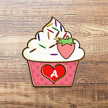 Dekorácie - Grafika na potlač jedlého papiera - ovocné koláčiky s farebnou ryžou (puntíkové košíčky) (Jahodový) - 9043203_