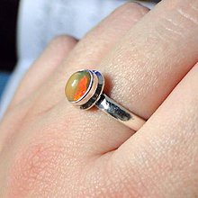Prstene - Elegant Welo Ethiopian Yellow Opal Ring Silver Ag 925 / Elegantný strieborný prsteň so žltým welo opálom /A0044 - 9046529_