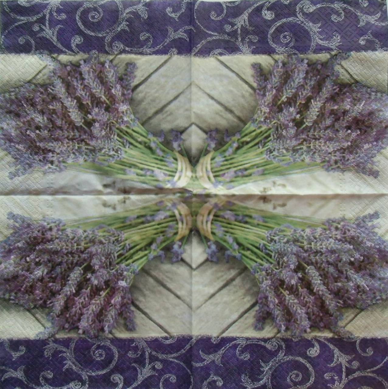 S1112 - Servítky - kytica, levandula, lavender, ornament, vintage