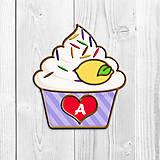 Grafika - Grafika na potlač jedlého papiera - ovocné koláčiky s farebnou ryžou (pásikavé košíčky) - 9047863_