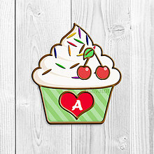 Grafika - Grafika na potlač jedlého papiera - ovocné koláčiky s farebnou ryžou (pásikavé košíčky) (Čerešňový) - 9047865_