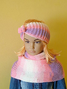 Detské čiapky - Celenka s maslickou a nakrcnik 3x omotat - 9049769_