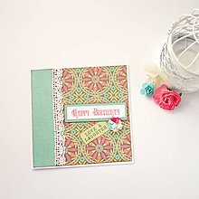 Papiernictvo - Pohľadnica k narodeninám s kvetinovými mandalami (love&laughter) - 9050542_