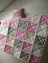 Detský textil - ružový rag-quilt - 9051324_