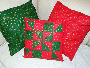 Úžitkový textil - Vianočný vankúš - patchwork - 9058517_