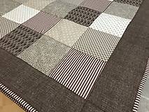 Úžitkový textil - Prehoz, vankúš patchwork vzor hnedá s béžovou ( rôzne varianty veľkostí ) - 9058304_