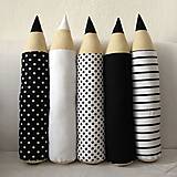 Detský textil - Čierno - biele ceruzky - 9056051_