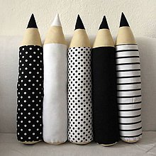 Detský textil - Čierno - biele ceruzky (50 x 10 cm) - 9056051_