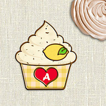 Grafika - Grafika na potlač jedlého papiera - ovocné koláčiky stracciatella (kárované košíčky) (citrónová) - 9054697_