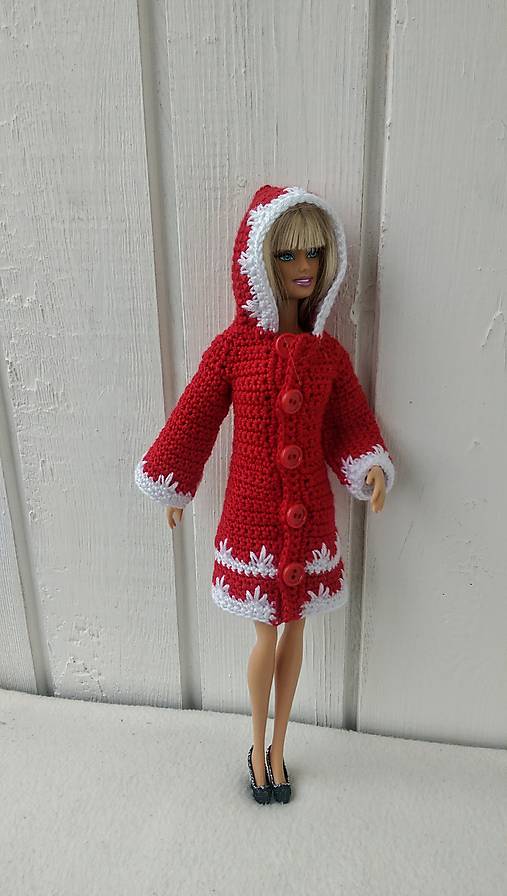  - Červený kabát s kapucňou pre Barbie - 9060002_