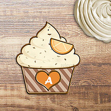 Grafika - Grafika na potlač jedlého papiera - ovocné koláčiky stracciatella (pásikavé košíčky) (pomarančová) - 9058930_