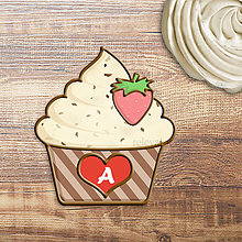 Grafika - Grafika na potlač jedlého papiera - ovocné koláčiky stracciatella (pásikavé košíčky) (jahodová) - 9059050_