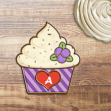 Grafika - Grafika na potlač jedlého papiera - ovocné koláčiky stracciatella (pásikavé košíčky) (čučoriedková) - 9059586_
