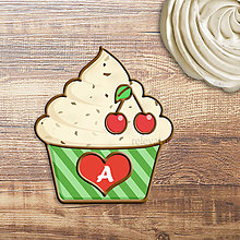 Grafika - Grafika na potlač jedlého papiera - ovocné koláčiky stracciatella (pásikavé košíčky) (čerešňová) - 9060087_