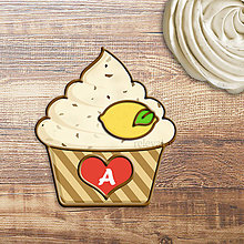Grafika - Grafika na potlač jedlého papiera - ovocné koláčiky stracciatella (pásikavé košíčky) (citrónová) - 9062262_