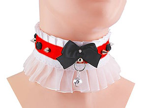 Náhrdelníky - Obojok, gothic lolita, kawaii, gothic pastel, kitten play collar, BDSM, petplay collar T1 - 9067976_