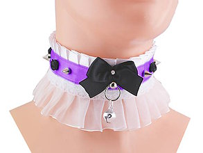Náhrdelníky - Obojok, gothic lolita, kawaii, gothic pastel, kitten play collar, BDSM, petplay collar T4 - 9068103_
