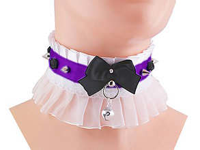 Náhrdelníky - Obojok, gothic lolita, kawaii, gothic pastel, kitten play collar, BDSM, petplay collar T9 - 9068321_