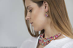 Náhrdelníky - Pestrofarebný náhrdelník  (Veľký) - 9065288_