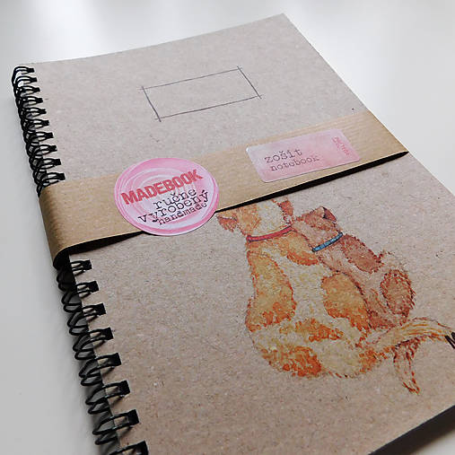 Papiernictvo - MADEBOOK špirálový zošit A5 - PSÍKOVIA - 9066055_