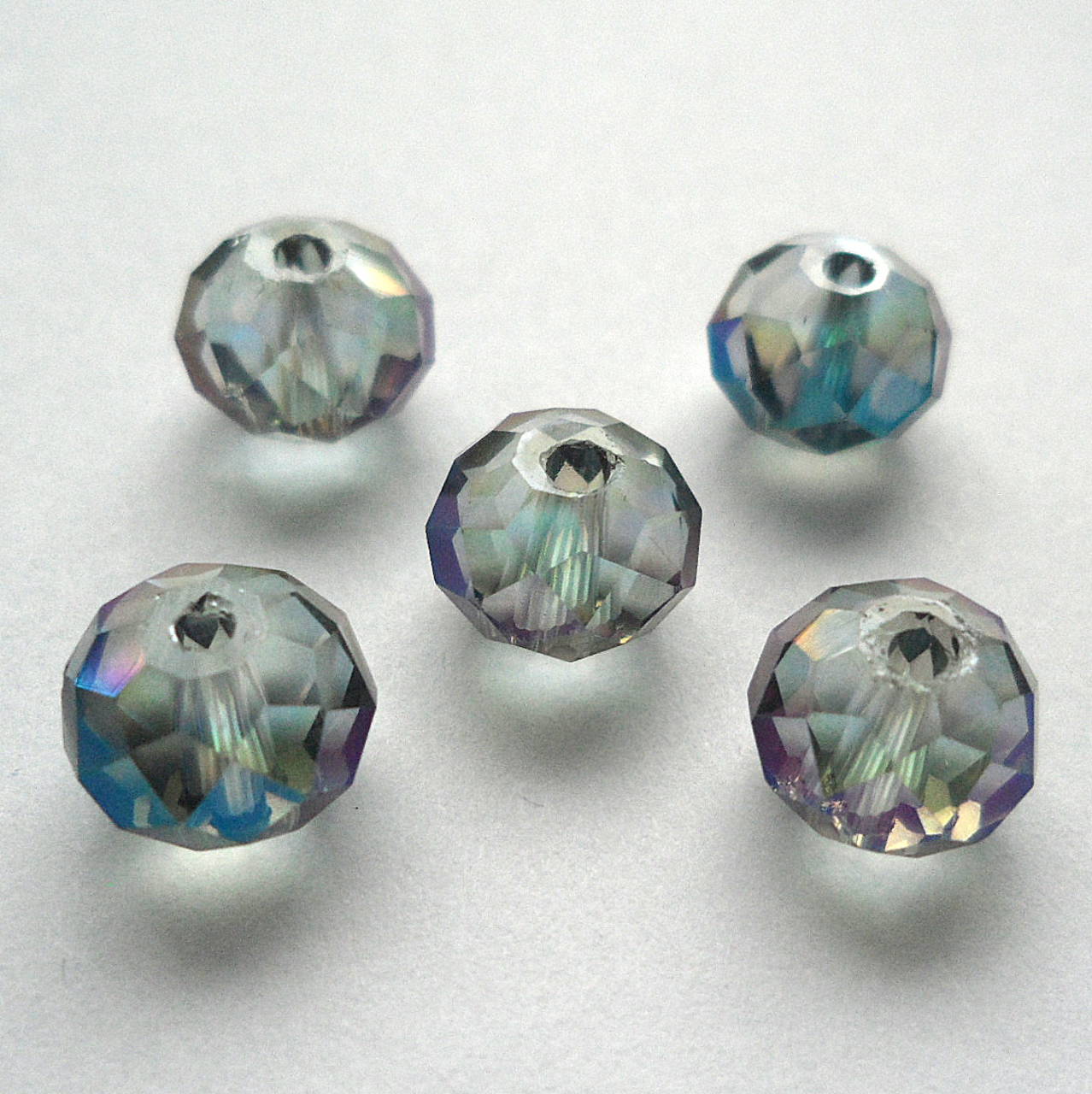 Sklenená rondelka 8x6mm-1ks (grafit svetlý AB)