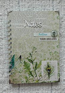 Papiernictvo - Vintage / nature NOTES/ Diár/ zápisník - 9065477_
