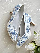 Ponožky, pančuchy, obuv - Rozkvitli v modrom topánky - 9065112_