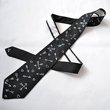 Pánske doplnky - Decentní černá valentýnská kravata - 9067797_