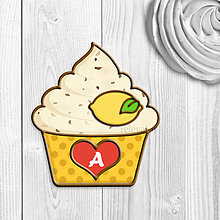 Dekorácie - Grafika na potlač jedlého papiera - ovocné koláčiky stracciatella (bodkované košíčky) (citrónová) - 9066584_