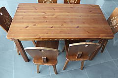 Nábytok - Drevené stolčky stôl - 9069926_