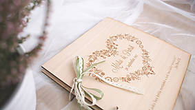 Papiernictvo - Drevená svadobná kniha hostí - 9070264_