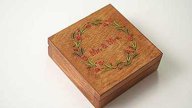 Prstene - Drevená krabička na prstienky - vlastný dizajn - 9070402_