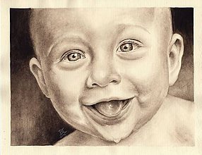 Obrazy - Dieťatko II. - akvarelový portrét - 9070181_