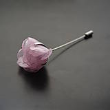 Brošne - Recy brošňa ružový kvet - 9073326_