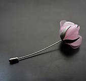Brošne - Recy brošňa ružový kvet - 9073328_