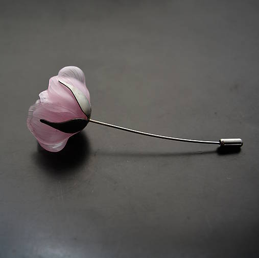 Brošne - Recy brošňa ružový kvet - 9073327_
