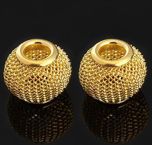  - Korálka kovová (zlatá 10 x 12 mm) - 9069574_