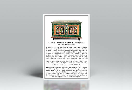 Ručne maľovaná truhlica z Litomyšľa (rôzne veľkosti) (XL-D80cm- Š40cm-V42cm)