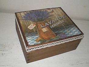 Dekorácie - Drevená krabička levandula - 9076874_