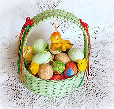 Úložné priestory & Organizácia - Košík na Veľkonočné vajíčka (Zelená) - 9079795_