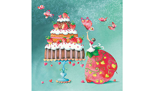  - Servítka "Strawberry cake", ihneď - 9082069_