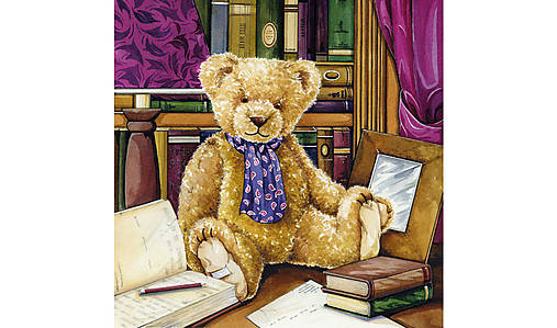 - Servítka "Teddy in library", ihneď - 9082347_