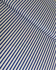 Textil - Látka bavlna bielo modré pásiky, š. 160 cm - 9083202_