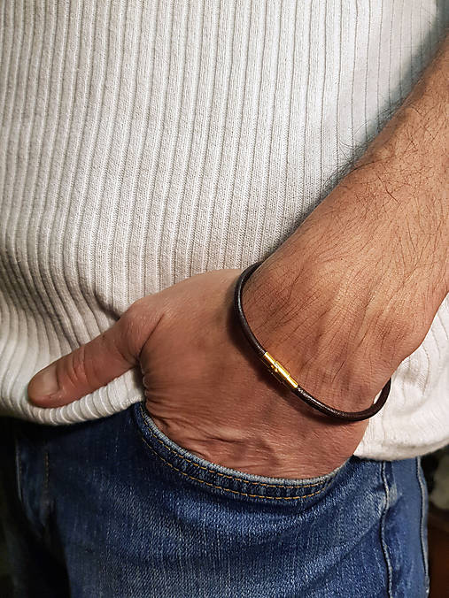 Pánske šperky - bionet brown - hladký 3mm - 9086010_