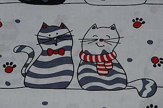 Textil - Látka Zaľúbené mačičky - 9085928_