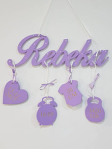 Dekorácie - Darček k narodeniu bábätka Purple - 9086030_